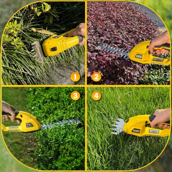 Cordless Grass Shear & Hedge Trimmer for DEWALT 20V Battery, 2 in 1 Handheld Electric Shrubbery Trimmer, Bush Trimmer for Yard & Garden, Lawn(Tool Only) - Image 8