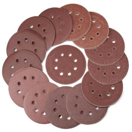 NEIKO 11270A 72 Piece Sanding Discs for 5” Orbital Sander, Hook and Loop, Sandpaper Assortment with 40, 60, 80, 120, 180, 240, 320 Grit, Premium Aluminum Oxide Grain, Solid Surface Sanding Pads