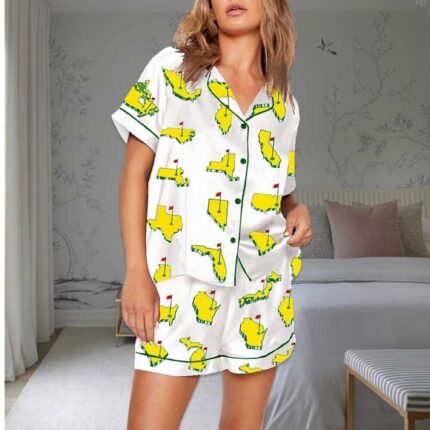 All Masters Style Golf Print Pajama Set