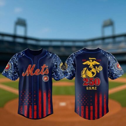 New York Mets USMC 250th Birthday Baseball Jersey 2025
