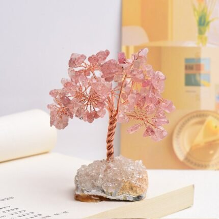 Natural Amethyst Rose Quartz Tree