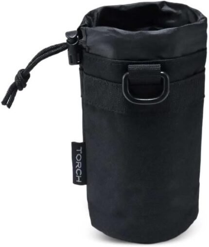 Torch MOLLE Water Bottle Holder Drawstring Pouch Tactical Hydration Carrier Attachment for Every Day Carry Gear