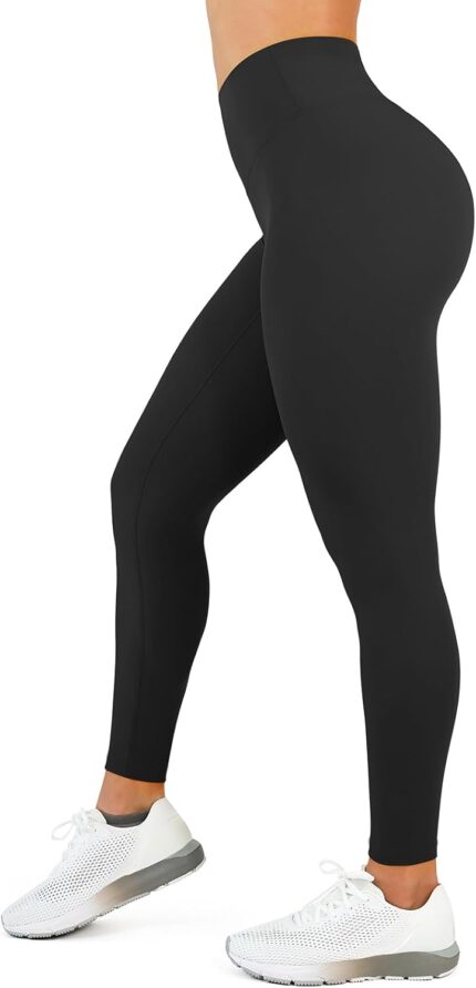High Waisted Leggings for Women – No Front Seam Tummy Control Yoga Pants for Workout Running No See Through