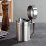 550ML Stainless Steel Olive Oil Dispenser Bottle, Leakproof Oil Container with Lid & Wide Mouth for Kitchen, Cooking, BBQ - Image 4