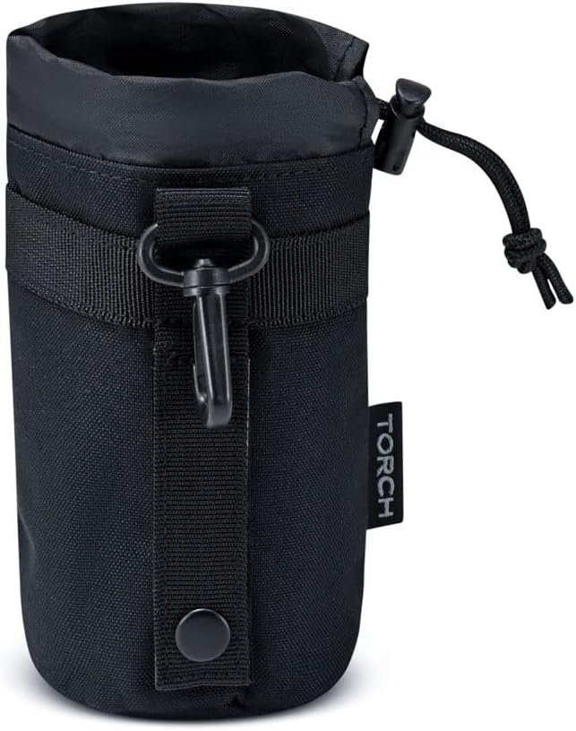 Torch MOLLE Water Bottle Holder Drawstring Pouch Tactical Hydration Carrier Attachment for Every Day Carry Gear