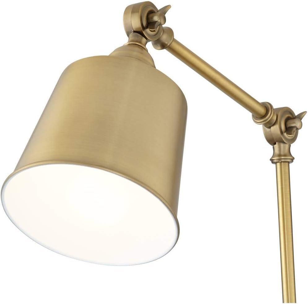 360 Lighting Mendes Modern Swing Arm Adjustable Wall Lamps Set of 2 Antique Brass Plug-in Light Fixture Up Down Metal Shade for Bedroom Bedside House Reading Living Room Home Hallway Dining