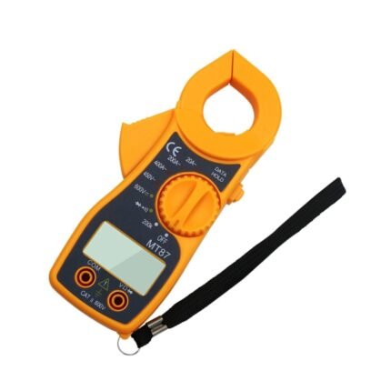 Digital Multimeter Clamp with High Sensitivity and Voltage Measurement Data Hold LCD Display Mini Compact Design for Electrical Testing and Diode Checking Orange