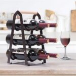 Wine Rack, 6 Bottle Wooden Countertop Free Standing Shelf,3 Tier Bottle Holder Stand for Home Bar Tabletop, Cabinet Inserts, Kitchen, Wine Cellar Storage No Assembly(Black) - Image 2