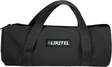 BLIRITEL 12 Inch Small Tool Bag for Men, Large Capacity Wide Mouth Tool Bag, Canvas Tool Storage Kit Bag, Tool Tote Handbag Tool Organizer for Mechanic & Electrician Storage Wrenches Pliers (Black)