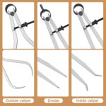 HDLNKAK 3 Pieces Spring Caliper/Divider Set, Carbon Steel Long Inside and Outside Divider Caliper 8-Inch, Adjustable Lockable Spring Wing Calipers for Wood Turning and Lathe Work - Image 3