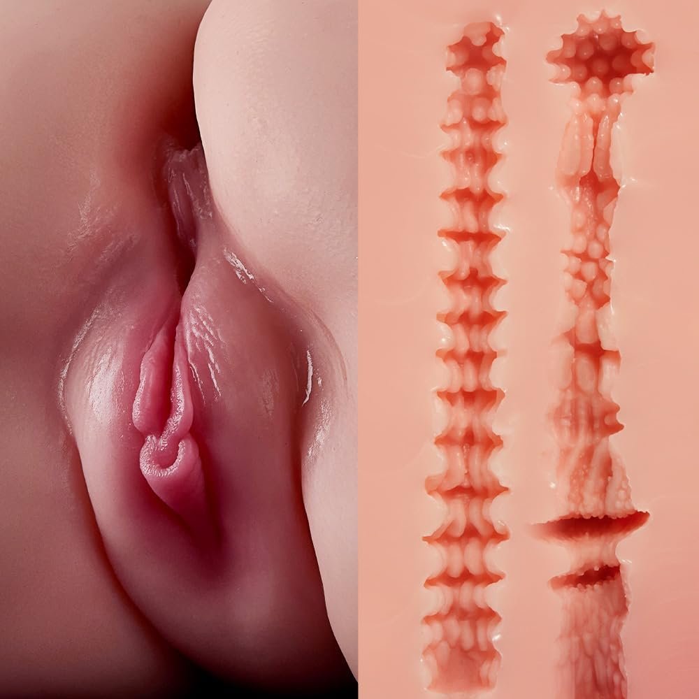 11LB Realistic Male Masturbator Sex Toys with Virgin Vagina and Anal, Life-Sized Pussy Ass Masturbator Sex Doll for Men Masturbation, Realistic Stroker with 2 Hole for Man Orgasm (Flesh)