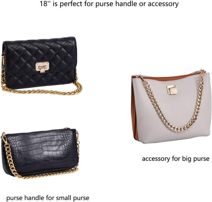 Medium Size Fabulous Metal Shoulder Crossbody Purse Strap Replacement Bag Chain Accessories (18‘’, Antique Gold) - Image 6