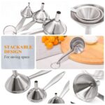 3 in 1 Metal Funnels for Filling Bottles Stainless Steel Small Kitchen Funnel Set for Transferring Essential Oils Liquid Fluid Spice Dry Ingredients Powder, Durable and Dishwash Safe - Image 3