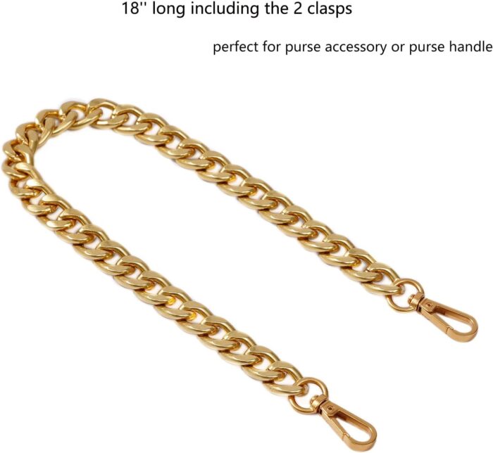 Medium Size Fabulous Metal Shoulder Crossbody Purse Strap Replacement Bag Chain Accessories (18‘’, Antique Gold) - Image 2
