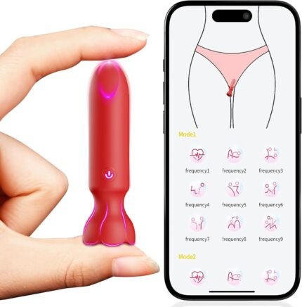 Mini Bullet Vibrator Adult Toys – Vibrators App Controlled Female Sex Toys with 9 Vibration Modes, Lipstick G Spot Dildo Clitoral Vibrator, Long Distance Discreet Vibrator for Women & Couples (Pink)