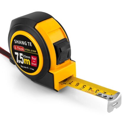 Steel 25 Ft Self-Locking Tape Measure with Fractions Easy Read Metric Tape Measure for Christmas Gifts