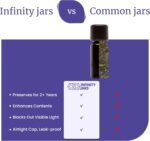 Infinity Jars Black Ultraviolet Glass Easy-Pour Screw-Top Bottle 15 ML(.5 fl oz) Airtight Refillable Container with Neck Finish for Oil, Coffee, Spices, Perfumes - Black storage Miron jars 3-Pack - Image 8