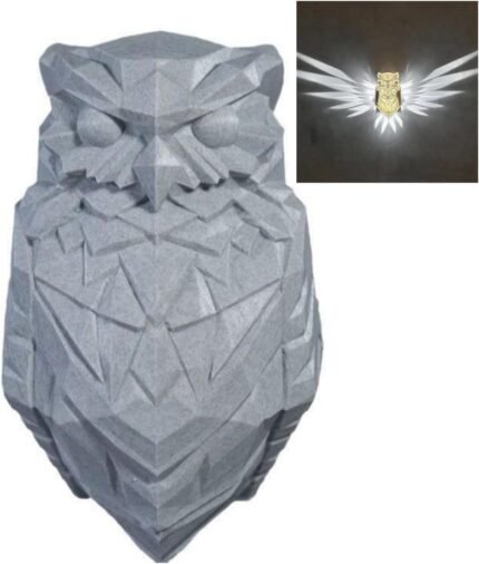 3D Animal LED Wall Lamp, LED Home Decoration Lamp, Atmosphere Rendering Lamp, for Study, Bedroom, Dining Room, Stairway, Hallway, Bar。Built-in Battery and Hook, Turn on and go(Night Owl)