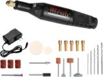 Mini Rotary Tool Set, Black, Stepless adjustable speed up to 18000rpm 13W, 12V,27-Piece Detail Sander Grinder Pen Kit with Accessories for Small Crafts, DIY Projects
