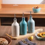 Sweejar Ceramic Olive Oil Dispenser Bottle, Opaque Oil Cruet Protects Oil to Reduce Oxidation, Suitable for Storage Oil, Vinegar, Coffee Syrups & Other Liquids, Pack of 1, 15.5 Fl Oz (Beige) - Image 7