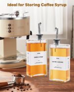 KFM Set Of 4 Olive Oil Dispenser for Kitchen, 17oz Glass Oil Bottle with 2 Stainless Steel Pourers and 44 Labels, Perfect for Oil, Vinegar, Soy Sauce, and Syrups - Image 7