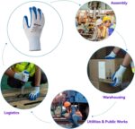 ANDANDA Safety Work Gloves, Seamless Knit Work Glove with Nitrile Rubber Coated on Palm & Fingers for Men & Women, Garden - Image 4