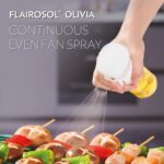 FLAIROSOL OLIVIA. The Original Advanced Oil Sprayer for Cooking, Salads, BBQs and More, Continuous Spray with Portion Control, Trusted by Chefs. Patented Technology. (Glass Bottle) (Golden Leaves) - Image 4
