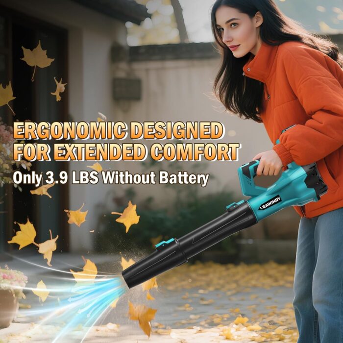 Cordless Leaf Blower Up to 540 CFM & 6 Speed Modes, Electric Leaf Blower for Makita 18V Battery(Only Tool), Battery Powered Leaf Blowers, Lightweight Leaf Blowers for Lawn Care, Yard, Garage, Snow - Image 8