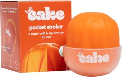 Hello Cake Pocket Stroker, Travel-Sized Sex Toy for Men and Couples, Handheld Male Stroker – Soft, Squishy Exterior with Ribbed Interior, Easy to Clean & Use, Waterproof