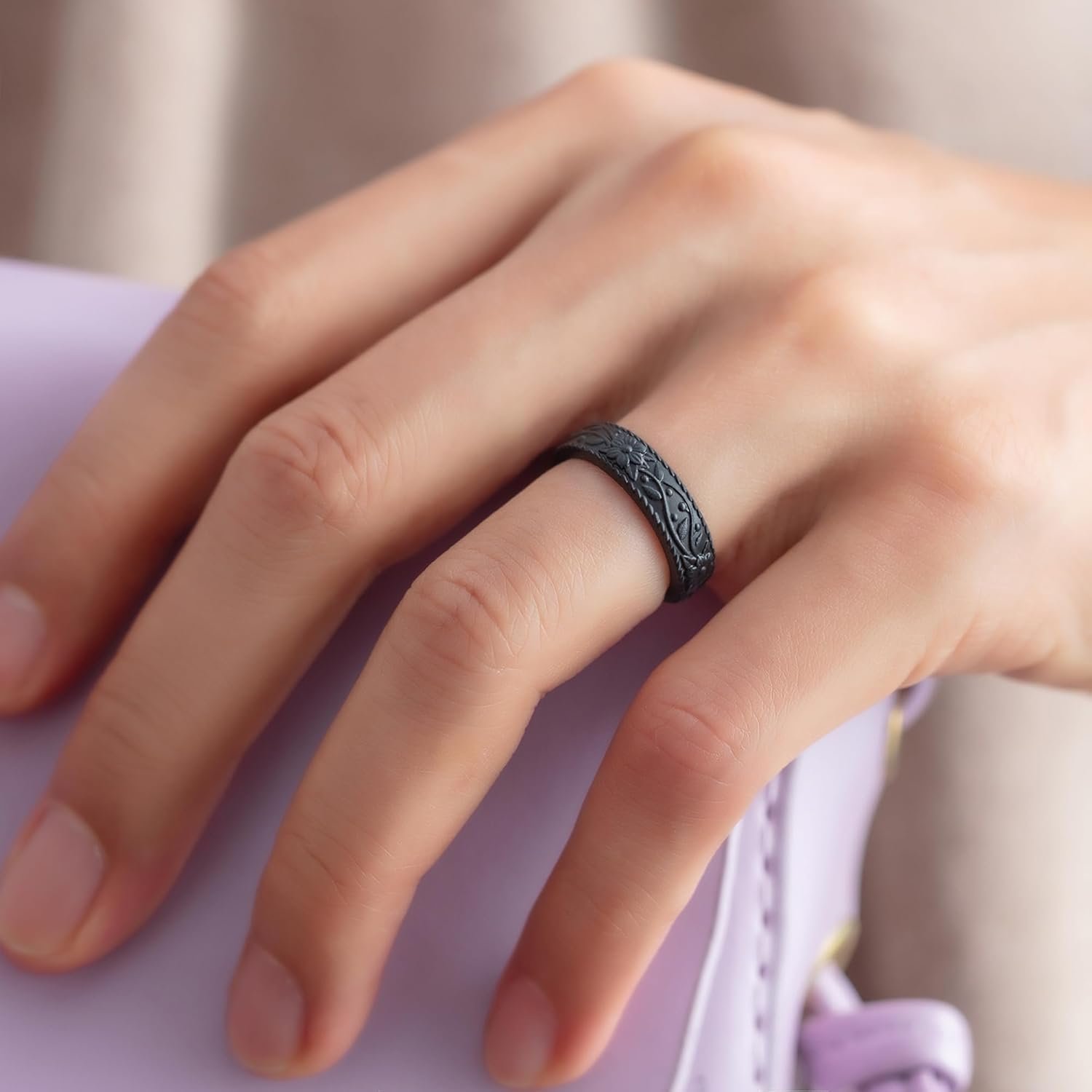 ThunderFit Silicone Rings for Women, Rubber Engagement Wedding