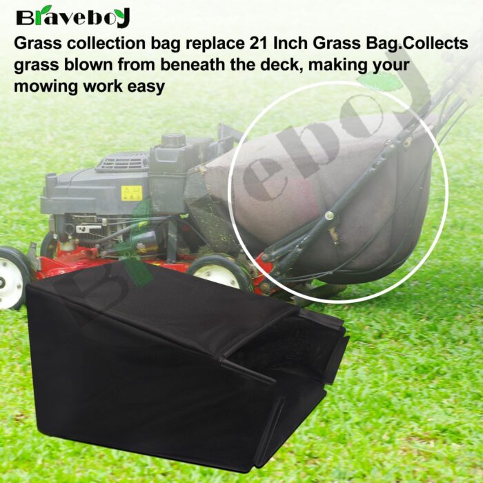 964-04007A 664-04007 Grass Bag Compatible with MTD Troy-Bilt 21" Lawn Mower Grass Collection Bag for 664-04011 664-04027 664-04034 & More - (No Frames) - Image 2