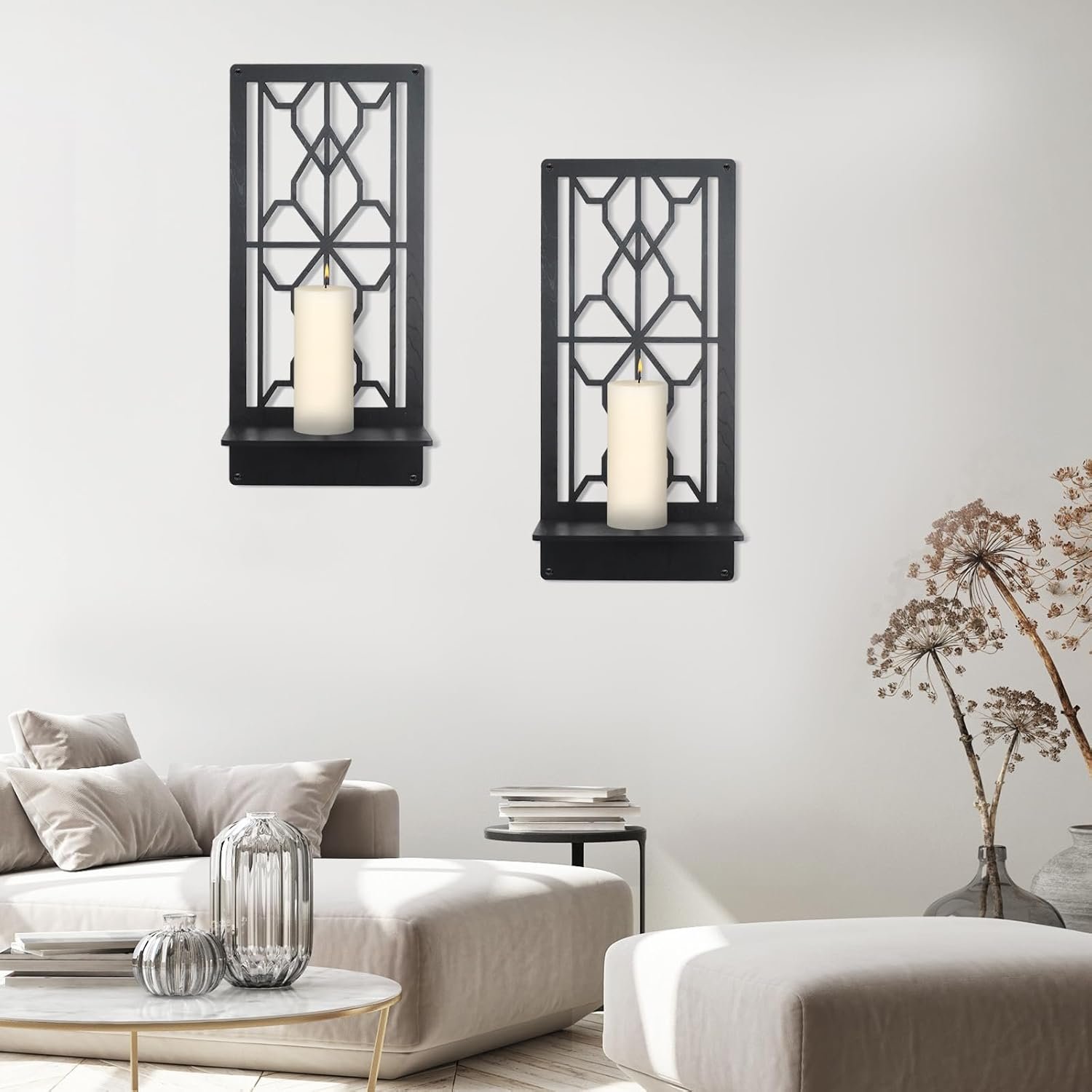 OYEFLY Farmhouse Rustic Wall Candle Holder,Minimalist Rustic Wall Art (Style 2)