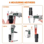 HARDELL Digital Caliper, IP54 Waterproof Caliper Measuring Tool with 3-Batteries & Extra Cover, All Stainless Steel Heavy-Duty Vernier Caliper Micrometer, Inch/MM/Fraction for DIY/3D-Printing - Image 7