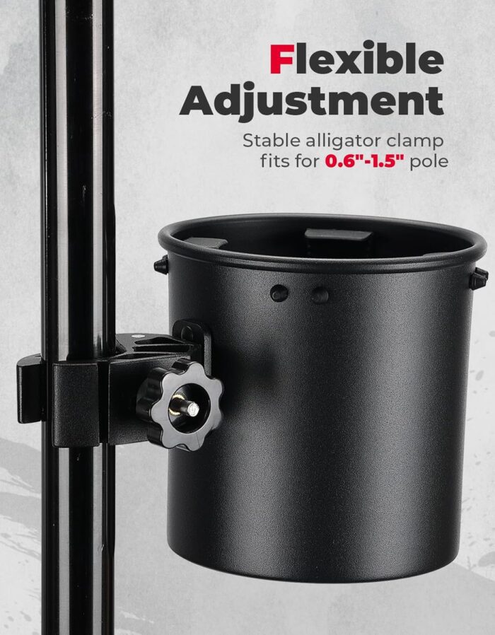 ‎KEMIMOTO Motorcycle Cup Holder, Upgraded ATV Drink Holder with 0.6"-1.5" Metal Clamp, 32OZ Bike Water Bottle Holder for UTV, Scooter, Boat, Stroller, Wheelchair, Golf, Tractor - Image 4