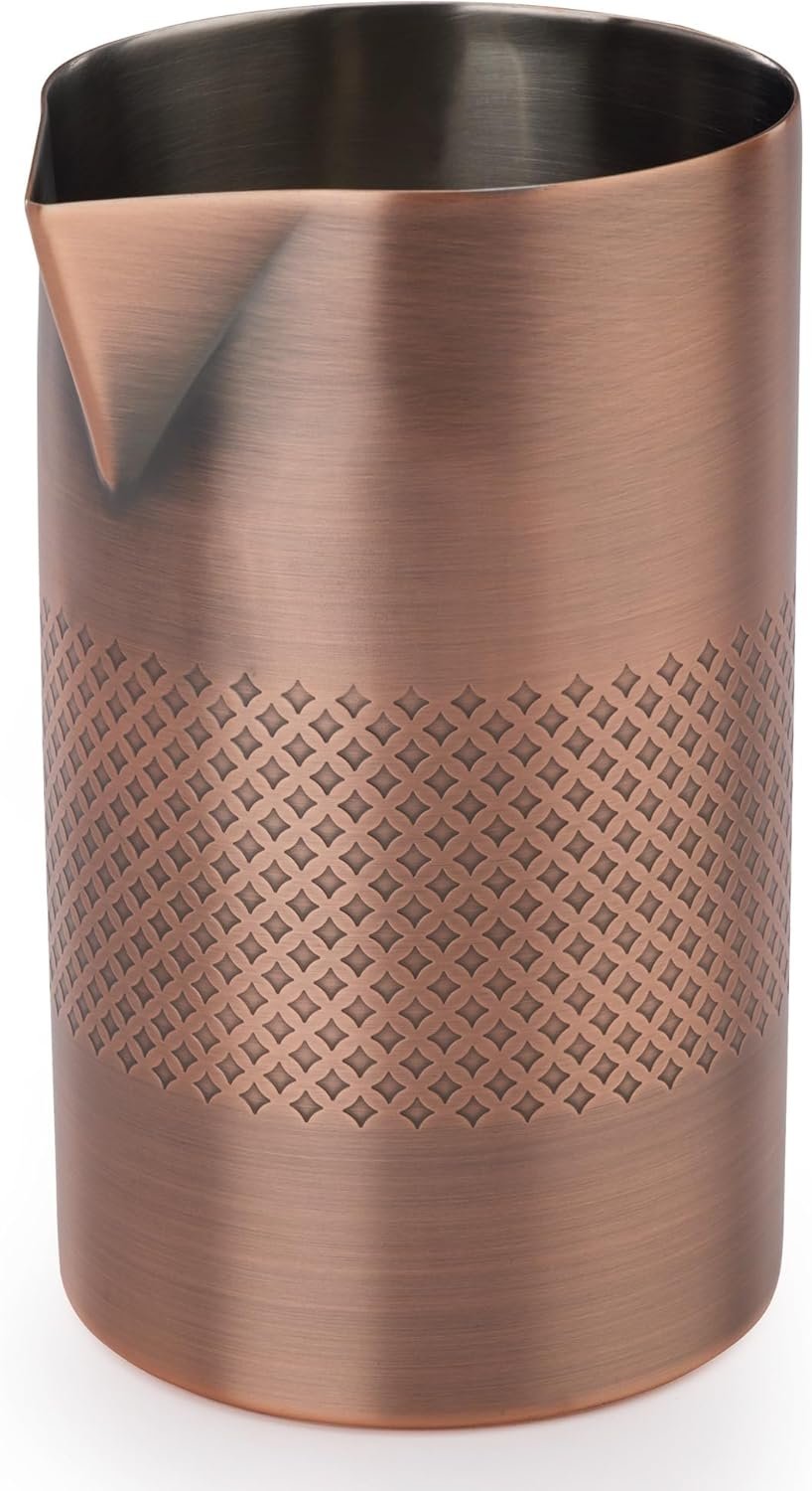 Barfly Double Wall Diamond Lattice Mixing Tin, Antique Copper