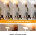 OUTON Floor Lamp, 30W/3000LM LED Modern Torchiere Sky Lamp, Bright Dimmable Standing Tall Lamp with 4 Color Temperatures, Remote Touch Control, 1 Hour Timer for Living Room Bedroom Office, White - Image 2