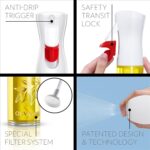 FLAIROSOL OLIVIA. The Original Advanced Oil Sprayer for Cooking, Salads, BBQs and More, Continuous Spray with Portion Control, Trusted by Chefs. Patented Technology. (Glass Bottle) (Golden Leaves) - Image 2