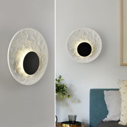 Resin Wall Sconce Wabi Sabi Art Lighting Fixture, Modern Resin Japanese Style Lamp 9W for Bedroom,Hallway, Moon Stairs Light,IP54 Waterproof Outdoor Porch Wall Lights for Porch Garage Entryway