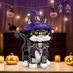 Harry Magic Tuxedo Cat Building Blocks Set, Compatible with Lego Cute Cat with Wizard Hat & Glowing Lantern, Collectible Display Decor Model Kit, Gift for Adult Cat Lovers & Kids Ages 8+(1128PCS) - Image 7