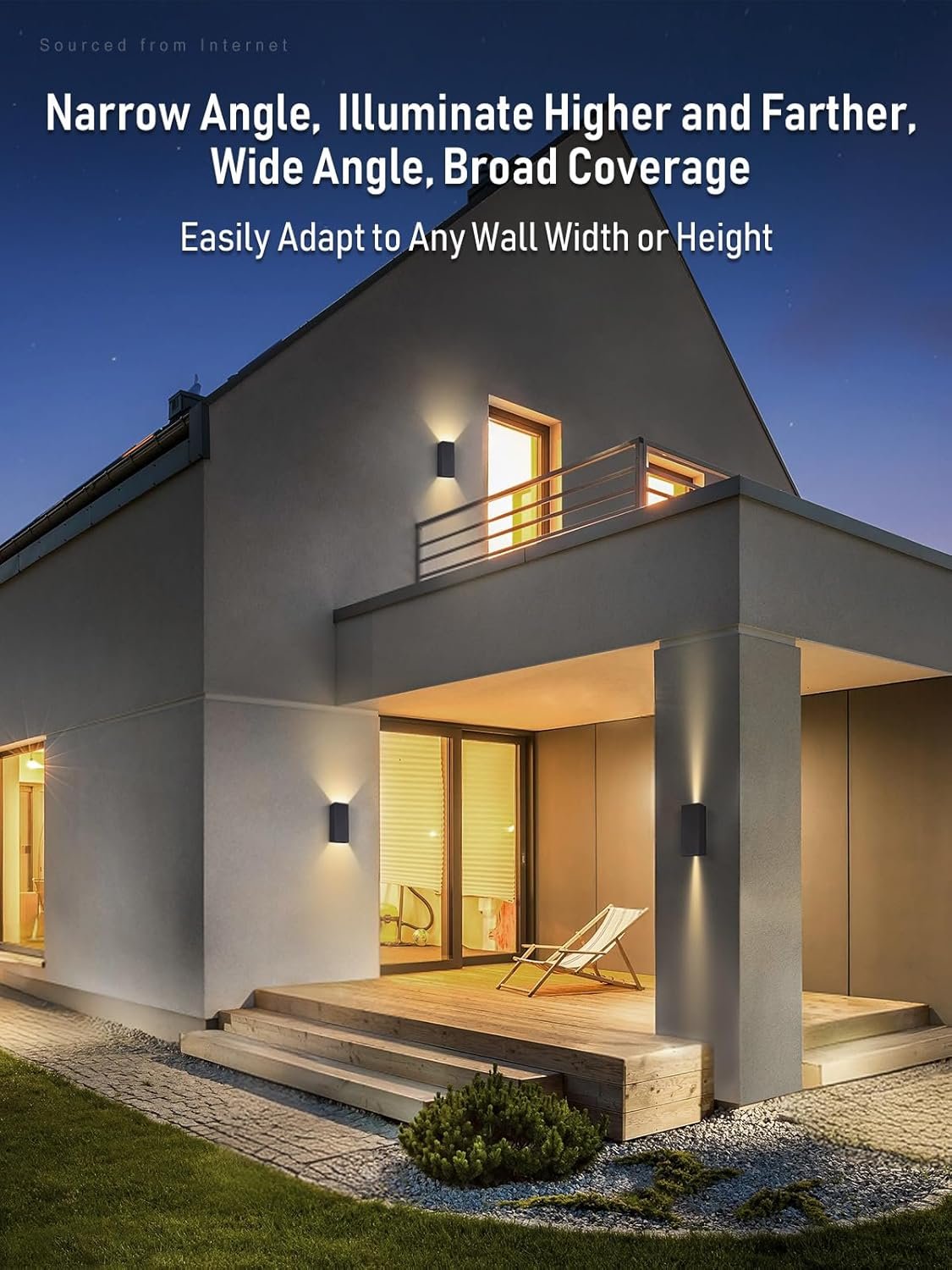 LEONLITE 5CCT 12 Inch LED Up Down Wall Light 24W, Dimmable Adjustable Beam Angle Square Outdoor Wall Light Fixtures, 100-277V, 1800LM, IP65 Waterproof Modern Wall Sconce, CPI90, ETL Listed, Pack of 2