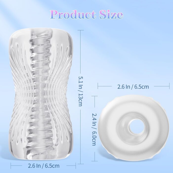 Male Masturbator Sex Toys - Adult Sex Toy Pocket Pussy, TPE Male Masturbation Sleeve, Penis Training Sex Toy for Men, 3D Realistic Texture Spiral Tunnel Stroker, Couple Sex Toys & Game (Clear) - Image 5