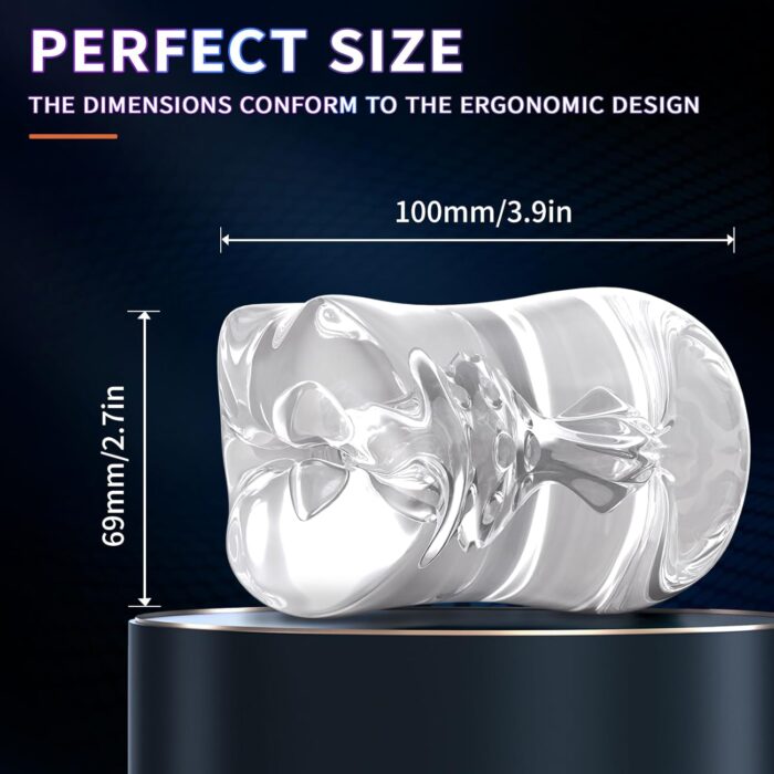 Male Sex Toys for Men, Male Masturbator Dual Open Ended with 3D Realistic Textured Tunnels, Mouth-Shaped Male Stroker Pocket Pussies Adult Sex Toys Masturbation,Transparent Soft - Image 6