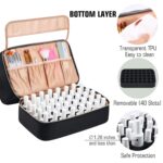Nail Polish Organizer Case,Nail Storage Organizer Holds Nail Lamp & 50 Bottles Nail Polish,Travel Nail Tech Case,Waterproof Nail Kit Organizer Bag Fits Nail Supplies & Manicure Tools (Black) - Image 4