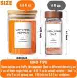 12 Pcs Glass Spice Jars with Bamboo Airtight Lids and 191 Labels - 8.5oz Small Food Storage Containers for Kitchen, Seasoning, Coffee, Herb - Spoon and Marker Included - Image 2