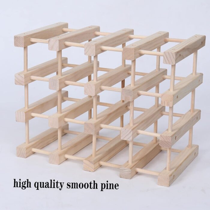 Wooden Stackable Storage Modular Small countertop Wine Rack Cabinet,Freestanding for Floor Wood Wine Bottle Shelf (16bottle) - Image 3
