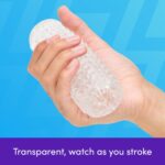Lovehoney Double Stroker Male Masturbator - 5.5 Inch Stretchy Reversible Penis Stroker - Double Textured Male Sex Toy - Self Pleasure Sex Toys for Men - Waterproof - Clear - Image 6