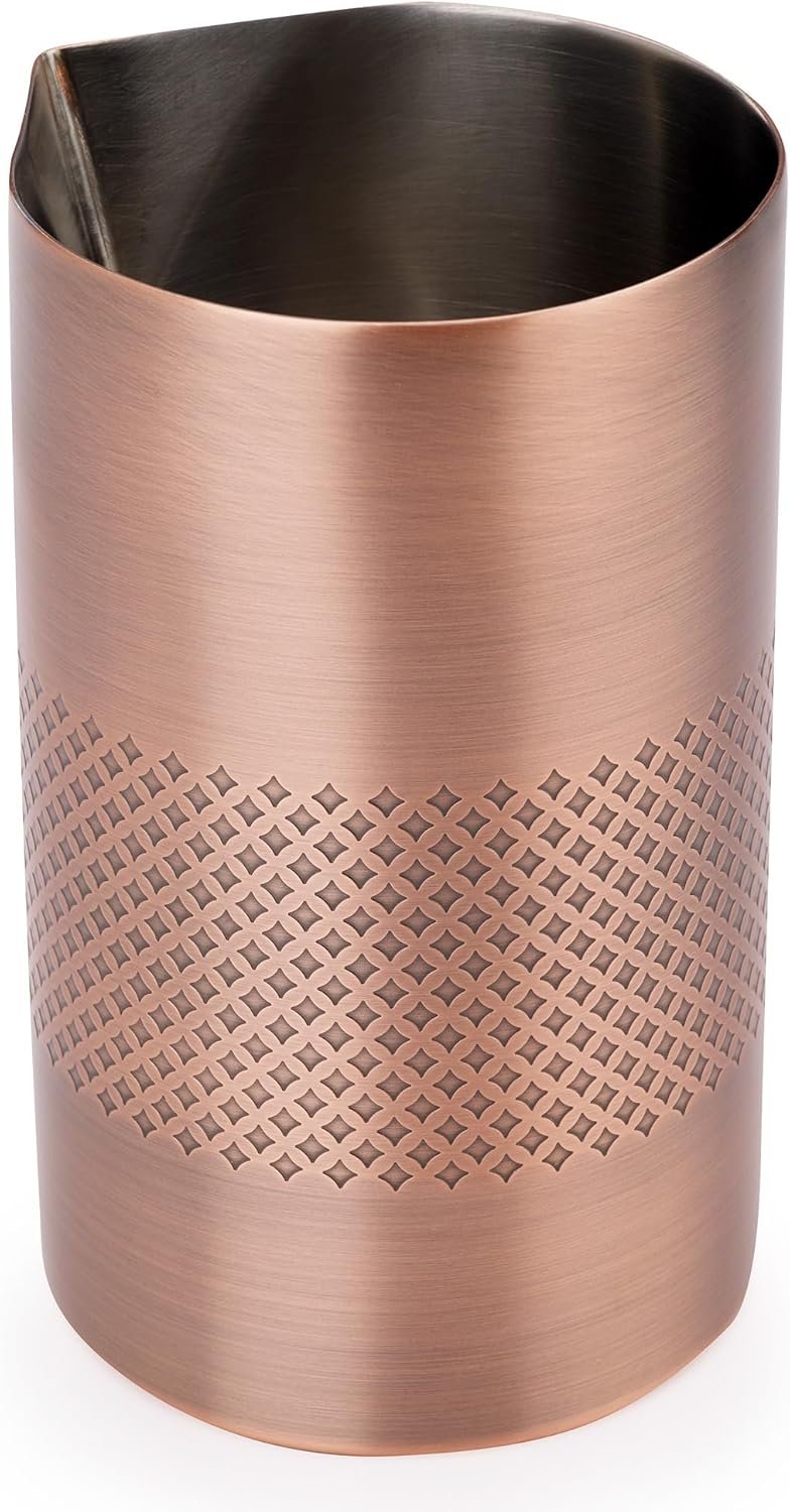 Barfly Double Wall Diamond Lattice Mixing Tin, Antique Copper