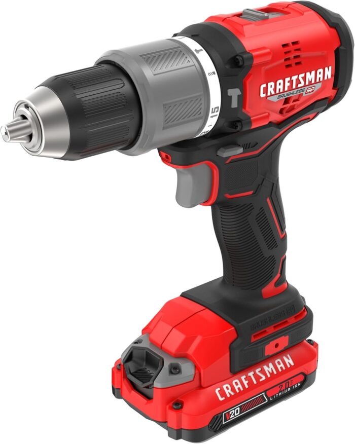 CRAFTSMAN V20 Cordless Hammer Drill Kit, 1/2 inch, 2 Batteries and Charger Included (CMCD732D2) - Image 4