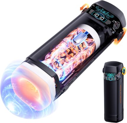 Automatic Male Masturbator Penis Pump – Sex Toys for Men Adult Toys with 10 Vibration Modes & 10 Thrusting & 15 Speed,Male Stroker with Magnetic 3D Sleeve & LCD Display,Pocket Pussy Blowjob Machine