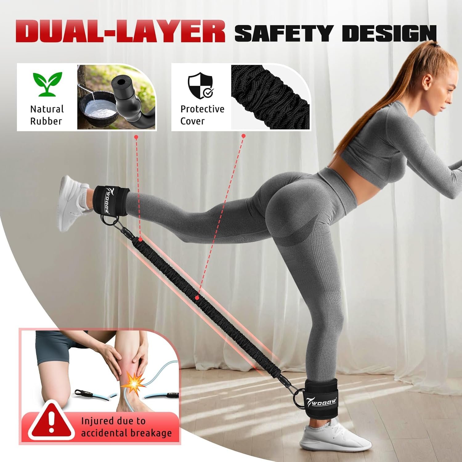Resistance Bands Cable Leg Exercises With Ankle Straps Ankle